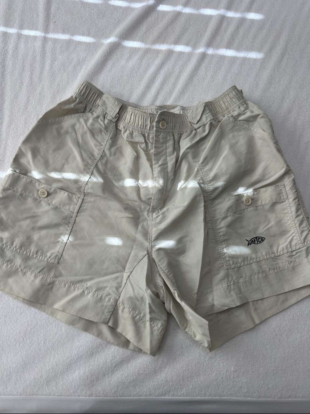 AFTCO Men’s The Original Fishing Short- Natural/Stone- Size 38